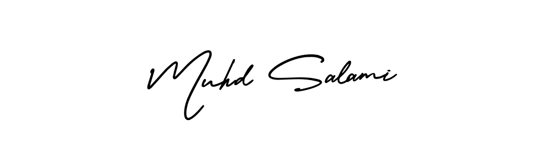 Design your own signature with our free online signature maker. With this signature software, you can create a handwritten (AmerikaSignatureDemo-Regular) signature for name Muhd Salami. Muhd Salami signature style 3 images and pictures png