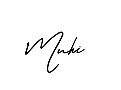 Muhi stylish signature style. Best Handwritten Sign (AmerikaSignatureDemo-Regular) for my name. Handwritten Signature Collection Ideas for my name Muhi. Muhi signature style 3 images and pictures png