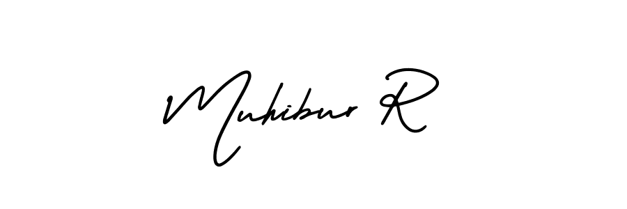 It looks lik you need a new signature style for name Muhibur R. Design unique handwritten (AmerikaSignatureDemo-Regular) signature with our free signature maker in just a few clicks. Muhibur R signature style 3 images and pictures png