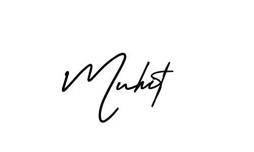 How to make Muhit name signature. Use AmerikaSignatureDemo-Regular style for creating short signs online. This is the latest handwritten sign. Muhit signature style 3 images and pictures png