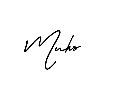 Muhs stylish signature style. Best Handwritten Sign (AmerikaSignatureDemo-Regular) for my name. Handwritten Signature Collection Ideas for my name Muhs. Muhs signature style 3 images and pictures png