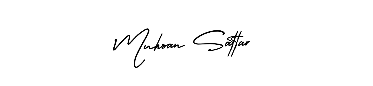 Create a beautiful signature design for name Muhsan Sattar. With this signature (AmerikaSignatureDemo-Regular) fonts, you can make a handwritten signature for free. Muhsan Sattar signature style 3 images and pictures png