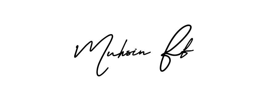 It looks lik you need a new signature style for name Muhsin Ff. Design unique handwritten (AmerikaSignatureDemo-Regular) signature with our free signature maker in just a few clicks. Muhsin Ff signature style 3 images and pictures png