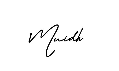 Use a signature maker to create a handwritten signature online. With this signature software, you can design (AmerikaSignatureDemo-Regular) your own signature for name Muidh. Muidh signature style 3 images and pictures png