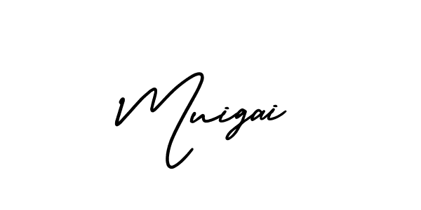 Make a beautiful signature design for name Muigai. With this signature (AmerikaSignatureDemo-Regular) style, you can create a handwritten signature for free. Muigai signature style 3 images and pictures png