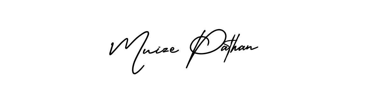 Use a signature maker to create a handwritten signature online. With this signature software, you can design (AmerikaSignatureDemo-Regular) your own signature for name Muize Pathan. Muize Pathan signature style 3 images and pictures png
