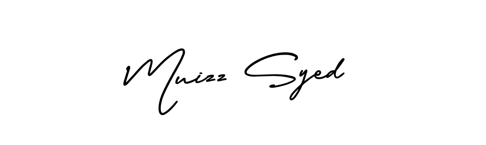 How to make Muizz Syed signature? AmerikaSignatureDemo-Regular is a professional autograph style. Create handwritten signature for Muizz Syed name. Muizz Syed signature style 3 images and pictures png