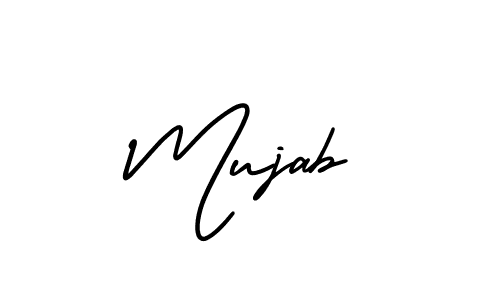 Mujab stylish signature style. Best Handwritten Sign (AmerikaSignatureDemo-Regular) for my name. Handwritten Signature Collection Ideas for my name Mujab. Mujab signature style 3 images and pictures png