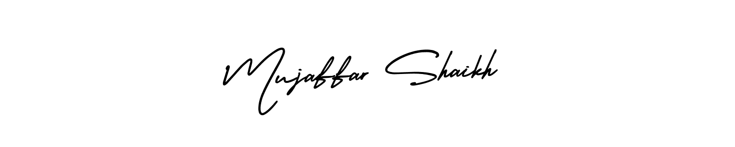 Use a signature maker to create a handwritten signature online. With this signature software, you can design (AmerikaSignatureDemo-Regular) your own signature for name Mujaffar Shaikh. Mujaffar Shaikh signature style 3 images and pictures png