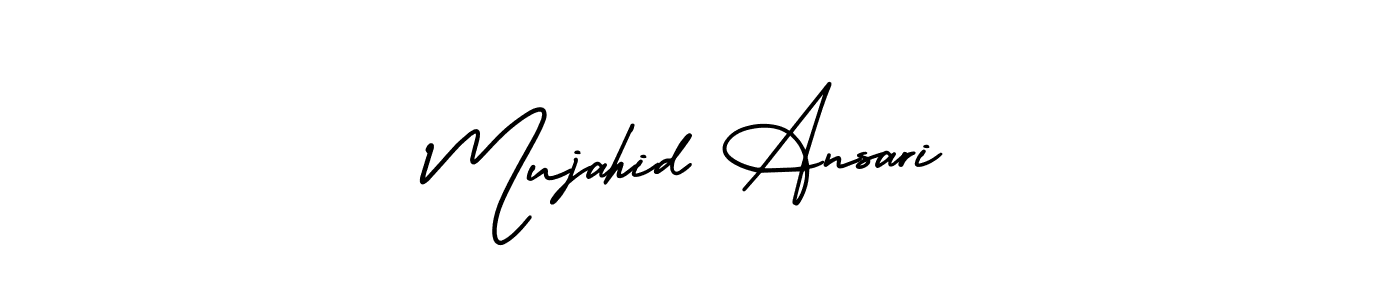 How to make Mujahid Ansari signature? AmerikaSignatureDemo-Regular is a professional autograph style. Create handwritten signature for Mujahid Ansari name. Mujahid Ansari signature style 3 images and pictures png