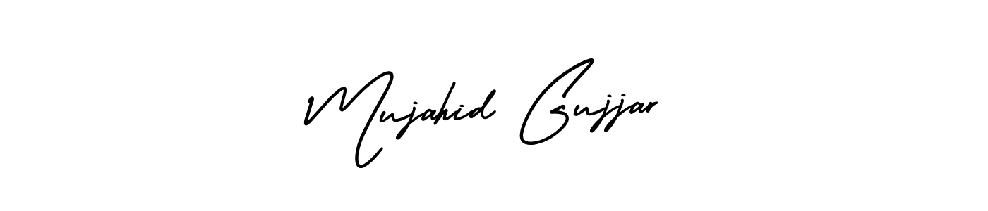 Also we have Mujahid Gujjar name is the best signature style. Create professional handwritten signature collection using AmerikaSignatureDemo-Regular autograph style. Mujahid Gujjar signature style 3 images and pictures png