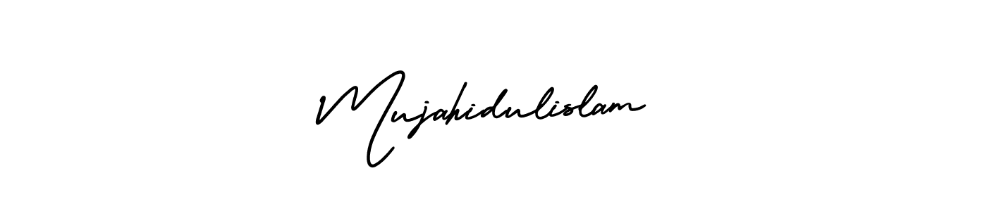 Mujahidulislam stylish signature style. Best Handwritten Sign (AmerikaSignatureDemo-Regular) for my name. Handwritten Signature Collection Ideas for my name Mujahidulislam. Mujahidulislam signature style 3 images and pictures png