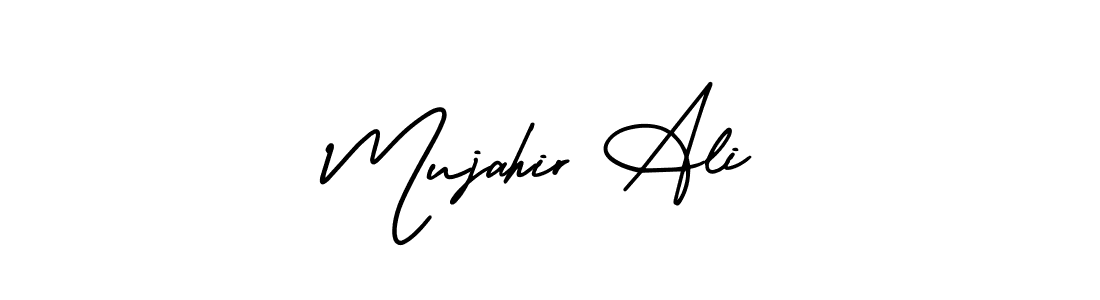 Make a beautiful signature design for name Mujahir Ali. With this signature (AmerikaSignatureDemo-Regular) style, you can create a handwritten signature for free. Mujahir Ali signature style 3 images and pictures png
