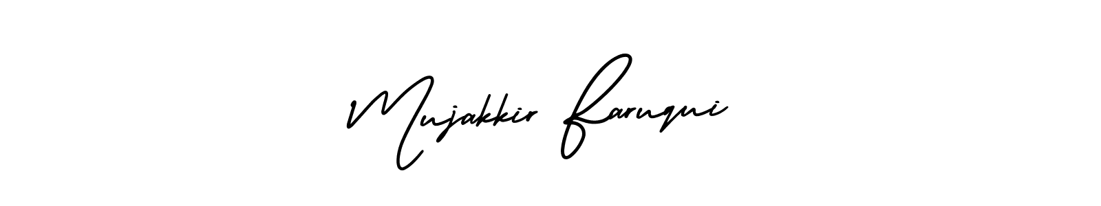 if you are searching for the best signature style for your name Mujakkir Faruqui. so please give up your signature search. here we have designed multiple signature styles  using AmerikaSignatureDemo-Regular. Mujakkir Faruqui signature style 3 images and pictures png