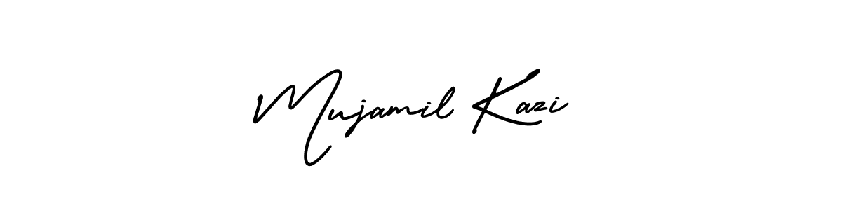 Also You can easily find your signature by using the search form. We will create Mujamil Kazi name handwritten signature images for you free of cost using AmerikaSignatureDemo-Regular sign style. Mujamil Kazi signature style 3 images and pictures png