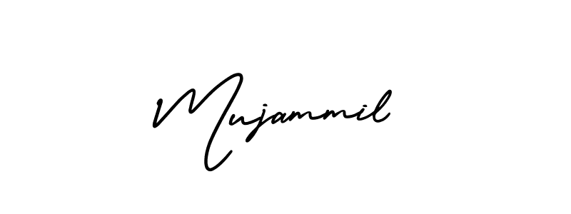 if you are searching for the best signature style for your name Mujammil. so please give up your signature search. here we have designed multiple signature styles  using AmerikaSignatureDemo-Regular. Mujammil signature style 3 images and pictures png