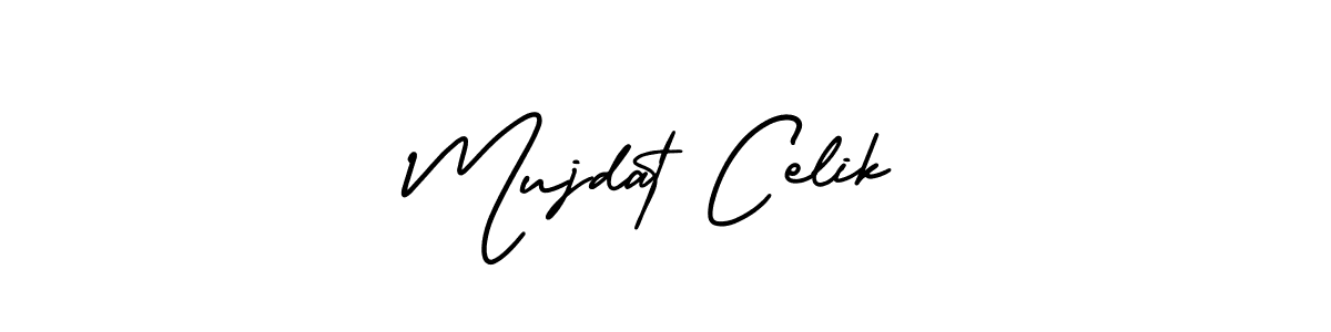 How to make Mujdat Celik name signature. Use AmerikaSignatureDemo-Regular style for creating short signs online. This is the latest handwritten sign. Mujdat Celik signature style 3 images and pictures png