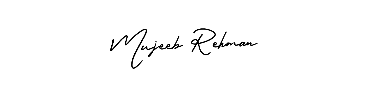 How to make Mujeeb Rehman name signature. Use AmerikaSignatureDemo-Regular style for creating short signs online. This is the latest handwritten sign. Mujeeb Rehman signature style 3 images and pictures png