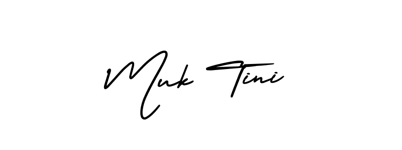 Use a signature maker to create a handwritten signature online. With this signature software, you can design (AmerikaSignatureDemo-Regular) your own signature for name Muk Tini. Muk Tini signature style 3 images and pictures png