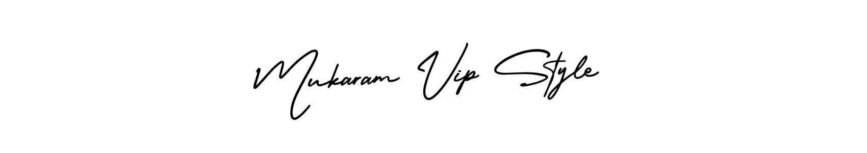 Make a short Mukaram Vip Style signature style. Manage your documents anywhere anytime using AmerikaSignatureDemo-Regular. Create and add eSignatures, submit forms, share and send files easily. Mukaram Vip Style signature style 3 images and pictures png