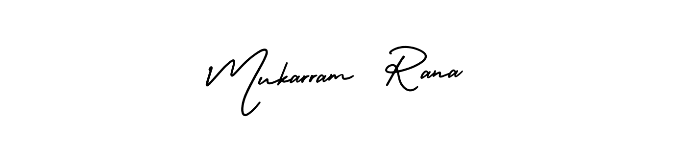 How to make Mukarram  Rana name signature. Use AmerikaSignatureDemo-Regular style for creating short signs online. This is the latest handwritten sign. Mukarram  Rana signature style 3 images and pictures png
