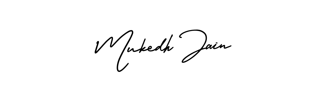 How to Draw Mukedh Jain signature style? AmerikaSignatureDemo-Regular is a latest design signature styles for name Mukedh Jain. Mukedh Jain signature style 3 images and pictures png