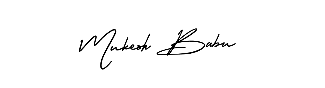 It looks lik you need a new signature style for name Mukesh Babu. Design unique handwritten (AmerikaSignatureDemo-Regular) signature with our free signature maker in just a few clicks. Mukesh Babu signature style 3 images and pictures png