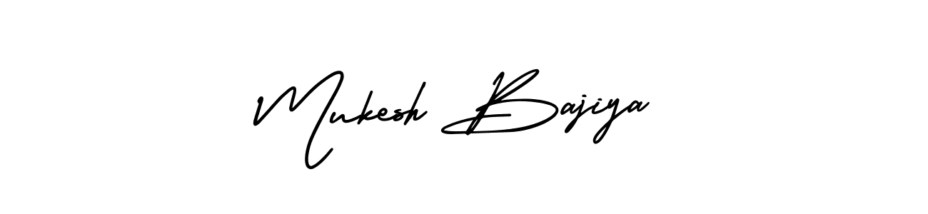 Use a signature maker to create a handwritten signature online. With this signature software, you can design (AmerikaSignatureDemo-Regular) your own signature for name Mukesh Bajiya. Mukesh Bajiya signature style 3 images and pictures png