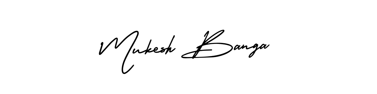 Create a beautiful signature design for name Mukesh Banga. With this signature (AmerikaSignatureDemo-Regular) fonts, you can make a handwritten signature for free. Mukesh Banga signature style 3 images and pictures png