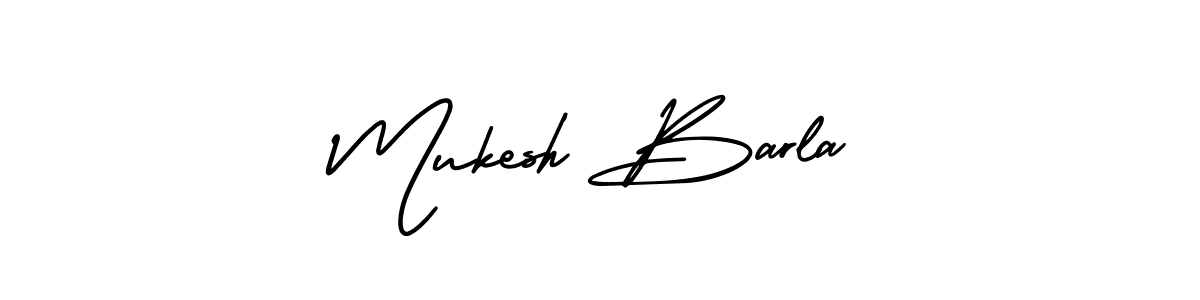 How to make Mukesh Barla name signature. Use AmerikaSignatureDemo-Regular style for creating short signs online. This is the latest handwritten sign. Mukesh Barla signature style 3 images and pictures png