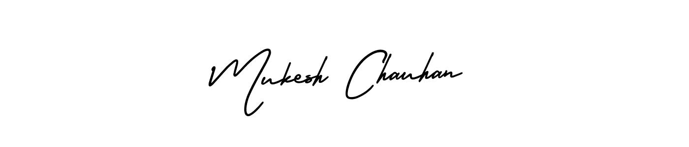 The best way (AmerikaSignatureDemo-Regular) to make a short signature is to pick only two or three words in your name. The name Mukesh Chauhan include a total of six letters. For converting this name. Mukesh Chauhan signature style 3 images and pictures png