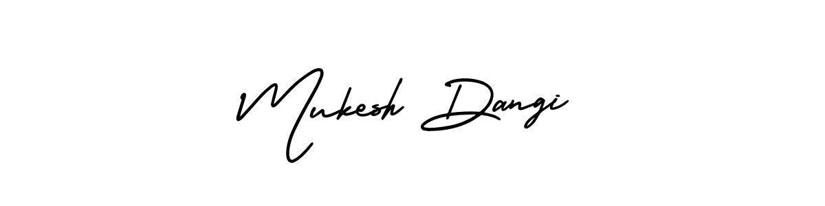 You should practise on your own different ways (AmerikaSignatureDemo-Regular) to write your name (Mukesh Dangi) in signature. don't let someone else do it for you. Mukesh Dangi signature style 3 images and pictures png