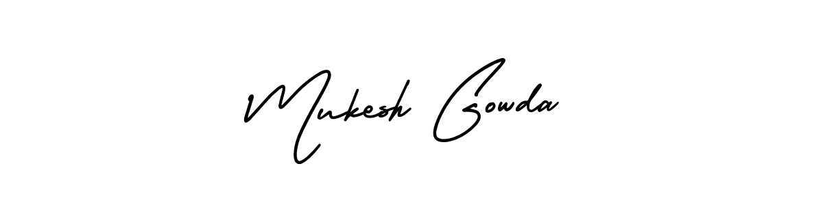 Make a beautiful signature design for name Mukesh Gowda. With this signature (AmerikaSignatureDemo-Regular) style, you can create a handwritten signature for free. Mukesh Gowda signature style 3 images and pictures png