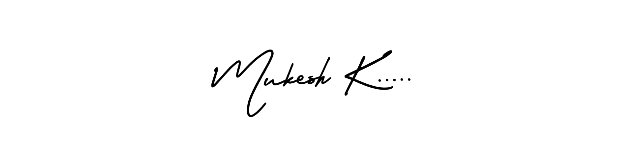 How to make Mukesh K..... name signature. Use AmerikaSignatureDemo-Regular style for creating short signs online. This is the latest handwritten sign. Mukesh K..... signature style 3 images and pictures png