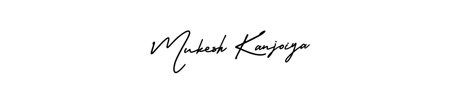 Make a beautiful signature design for name Mukesh Kanjoiya. With this signature (AmerikaSignatureDemo-Regular) style, you can create a handwritten signature for free. Mukesh Kanjoiya signature style 3 images and pictures png