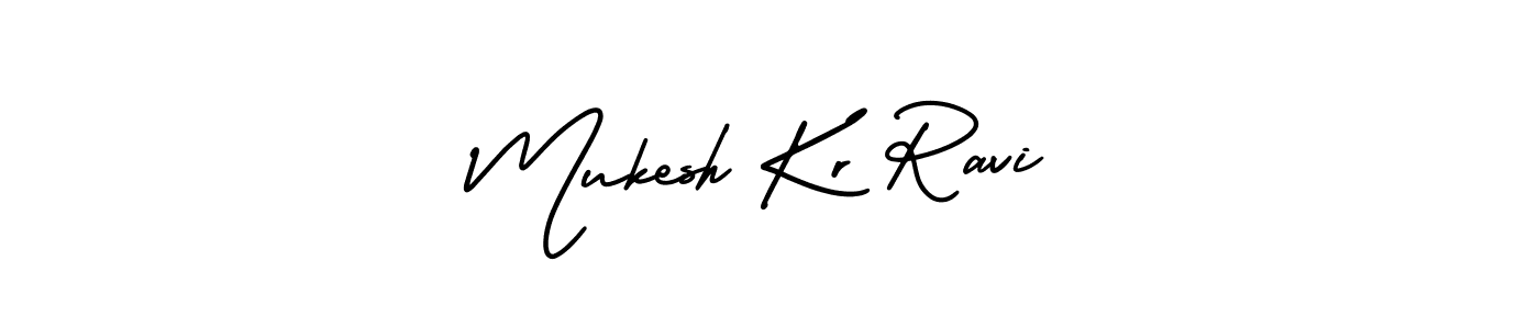 Design your own signature with our free online signature maker. With this signature software, you can create a handwritten (AmerikaSignatureDemo-Regular) signature for name Mukesh Kr Ravi. Mukesh Kr Ravi signature style 3 images and pictures png