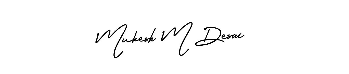 Create a beautiful signature design for name Mukesh M Desai. With this signature (AmerikaSignatureDemo-Regular) fonts, you can make a handwritten signature for free. Mukesh M Desai signature style 3 images and pictures png