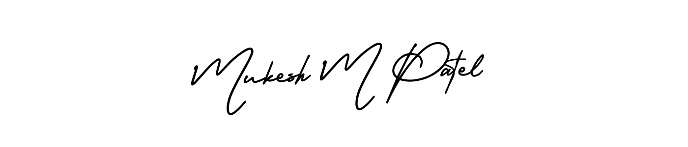AmerikaSignatureDemo-Regular is a professional signature style that is perfect for those who want to add a touch of class to their signature. It is also a great choice for those who want to make their signature more unique. Get Mukesh M Patel name to fancy signature for free. Mukesh M Patel signature style 3 images and pictures png