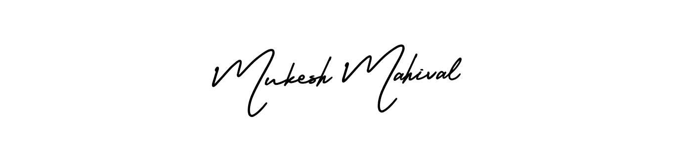 How to Draw Mukesh Mahival signature style? AmerikaSignatureDemo-Regular is a latest design signature styles for name Mukesh Mahival. Mukesh Mahival signature style 3 images and pictures png