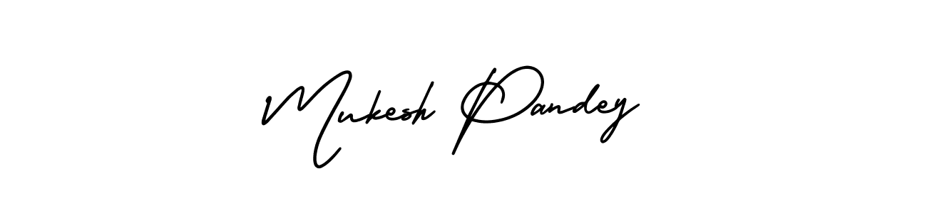 You should practise on your own different ways (AmerikaSignatureDemo-Regular) to write your name (Mukesh Pandey) in signature. don't let someone else do it for you. Mukesh Pandey signature style 3 images and pictures png