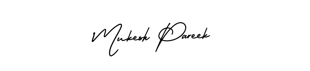 Mukesh Pareek stylish signature style. Best Handwritten Sign (AmerikaSignatureDemo-Regular) for my name. Handwritten Signature Collection Ideas for my name Mukesh Pareek. Mukesh Pareek signature style 3 images and pictures png