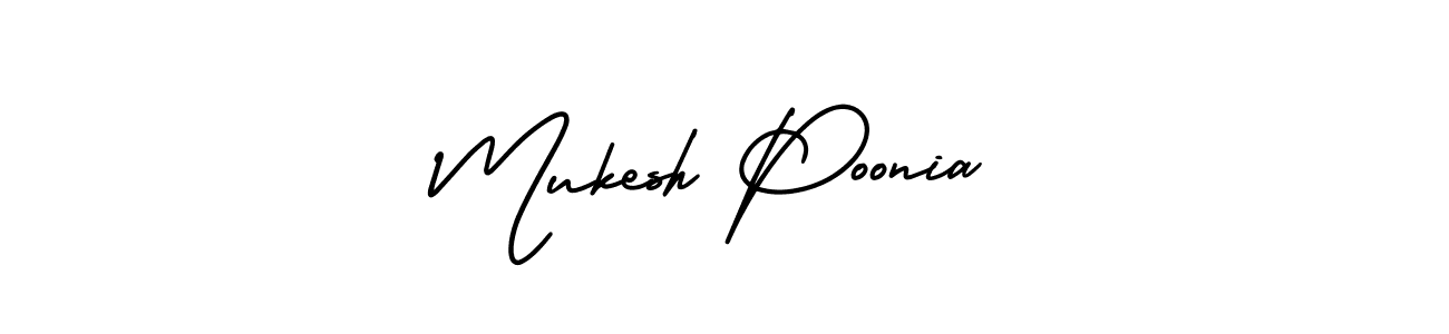 How to make Mukesh Poonia name signature. Use AmerikaSignatureDemo-Regular style for creating short signs online. This is the latest handwritten sign. Mukesh Poonia signature style 3 images and pictures png