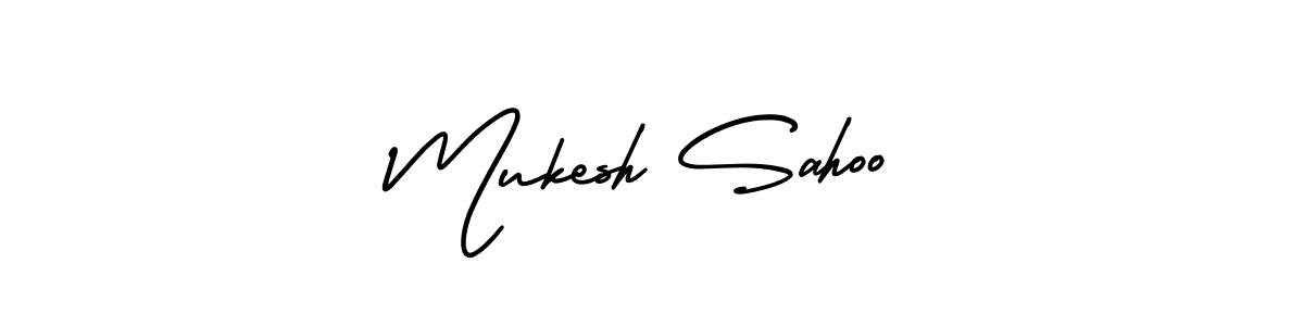 How to make Mukesh Sahoo name signature. Use AmerikaSignatureDemo-Regular style for creating short signs online. This is the latest handwritten sign. Mukesh Sahoo signature style 3 images and pictures png
