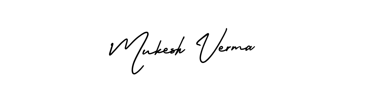 How to make Mukesh Verma name signature. Use AmerikaSignatureDemo-Regular style for creating short signs online. This is the latest handwritten sign. Mukesh Verma signature style 3 images and pictures png