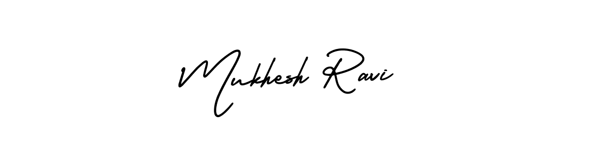 How to make Mukhesh Ravi name signature. Use AmerikaSignatureDemo-Regular style for creating short signs online. This is the latest handwritten sign. Mukhesh Ravi signature style 3 images and pictures png