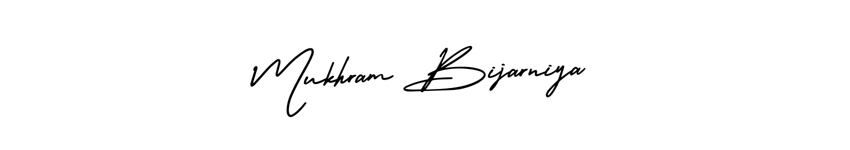 Also we have Mukhram Bijarniya name is the best signature style. Create professional handwritten signature collection using AmerikaSignatureDemo-Regular autograph style. Mukhram Bijarniya signature style 3 images and pictures png