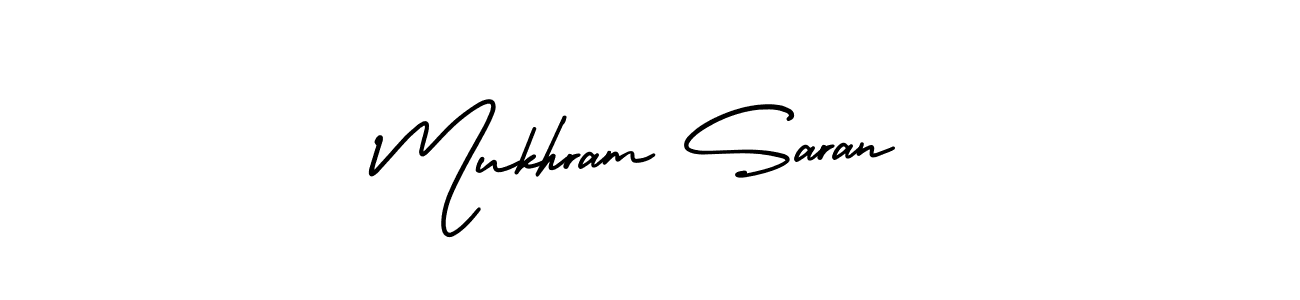 How to make Mukhram Saran signature? AmerikaSignatureDemo-Regular is a professional autograph style. Create handwritten signature for Mukhram Saran name. Mukhram Saran signature style 3 images and pictures png