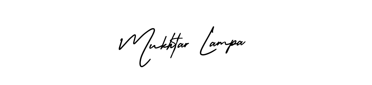 How to make Mukhtar Lampa name signature. Use AmerikaSignatureDemo-Regular style for creating short signs online. This is the latest handwritten sign. Mukhtar Lampa signature style 3 images and pictures png