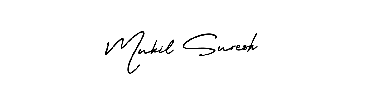 It looks lik you need a new signature style for name Mukil Suresh. Design unique handwritten (AmerikaSignatureDemo-Regular) signature with our free signature maker in just a few clicks. Mukil Suresh signature style 3 images and pictures png