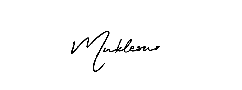 Use a signature maker to create a handwritten signature online. With this signature software, you can design (AmerikaSignatureDemo-Regular) your own signature for name Muklesur. Muklesur signature style 3 images and pictures png